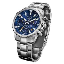 RELOJ BULOVA 96B256 MARINE STAR CRONOGRAFO 100 MTS PLATEADO FONDO AZUL - 2