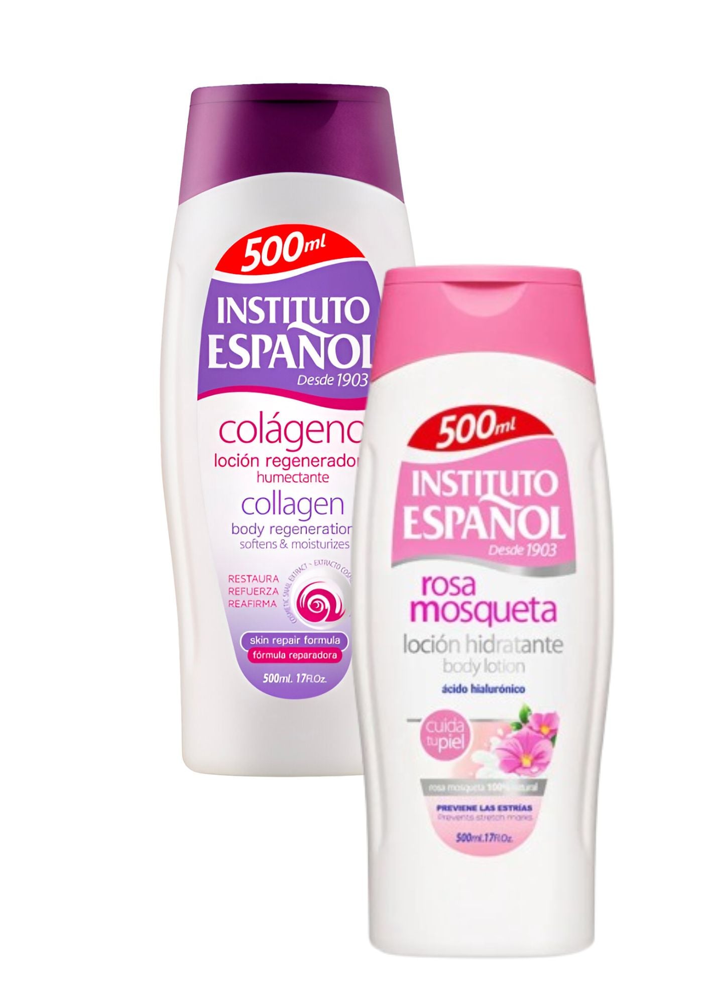 COMBO INSTITUTO ESPAÑOL LOCION COLAGENO +ROSA MOSQUETA 500ML - 1