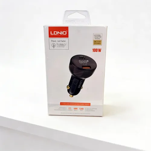 CARGADOR PARA AUTO 100W USB/TIPO C CARGA RÁPIDA LDNIO C101 - NEGRO - 1