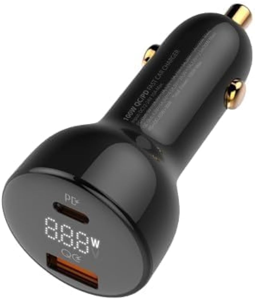 CARGADOR PARA AUTO 100W USB/TIPO C CARGA RÁPIDA LDNIO C101 - NEGRO - 4