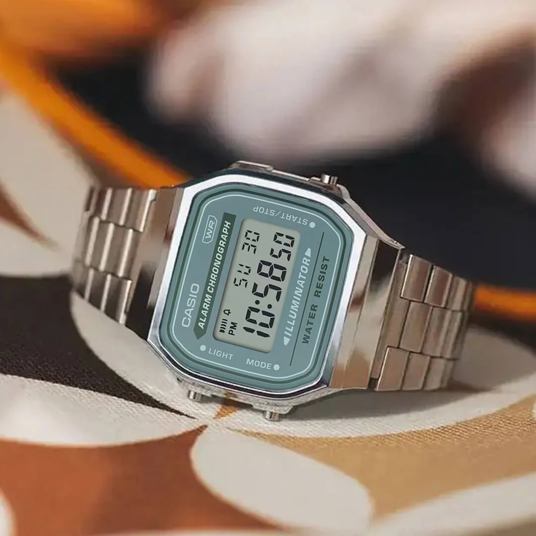 RELOJ DE PULSERA CASIO A168WA-3AY VINTAGE METALICO - 2
