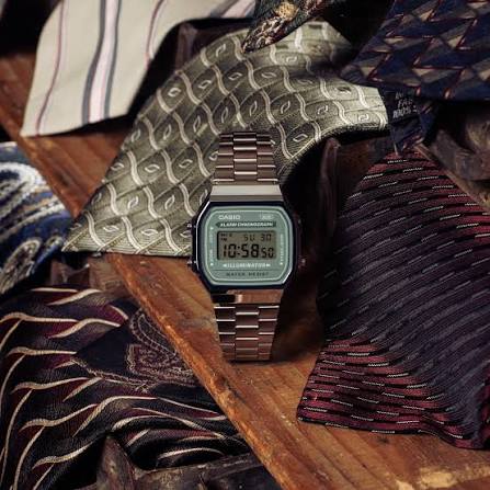 RELOJ DE PULSERA CASIO A168WA-3AY VINTAGE METALICO - 3