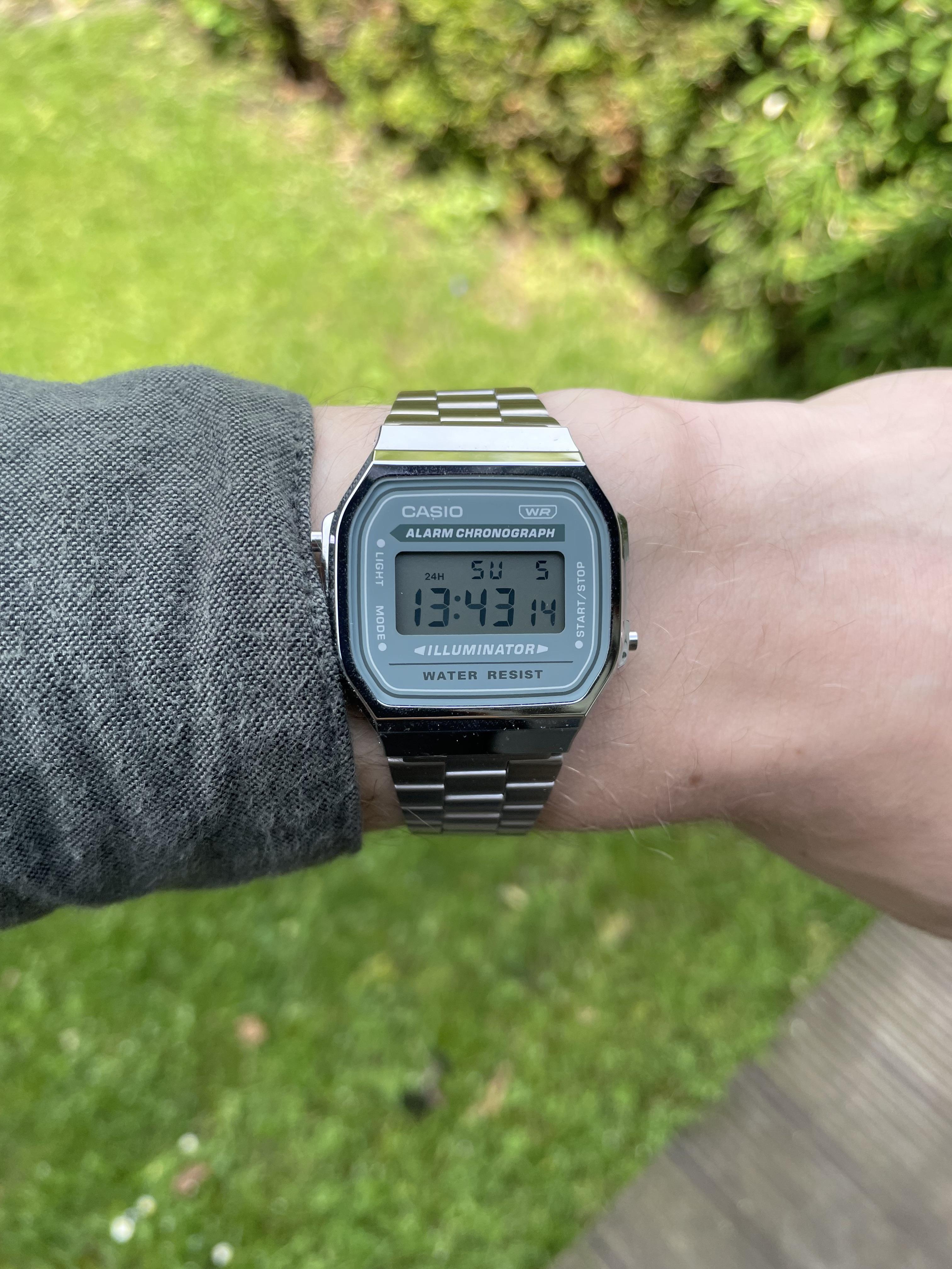 RELOJ DE PULSERA CASIO A168WA-3AY VINTAGE METALICO - 4