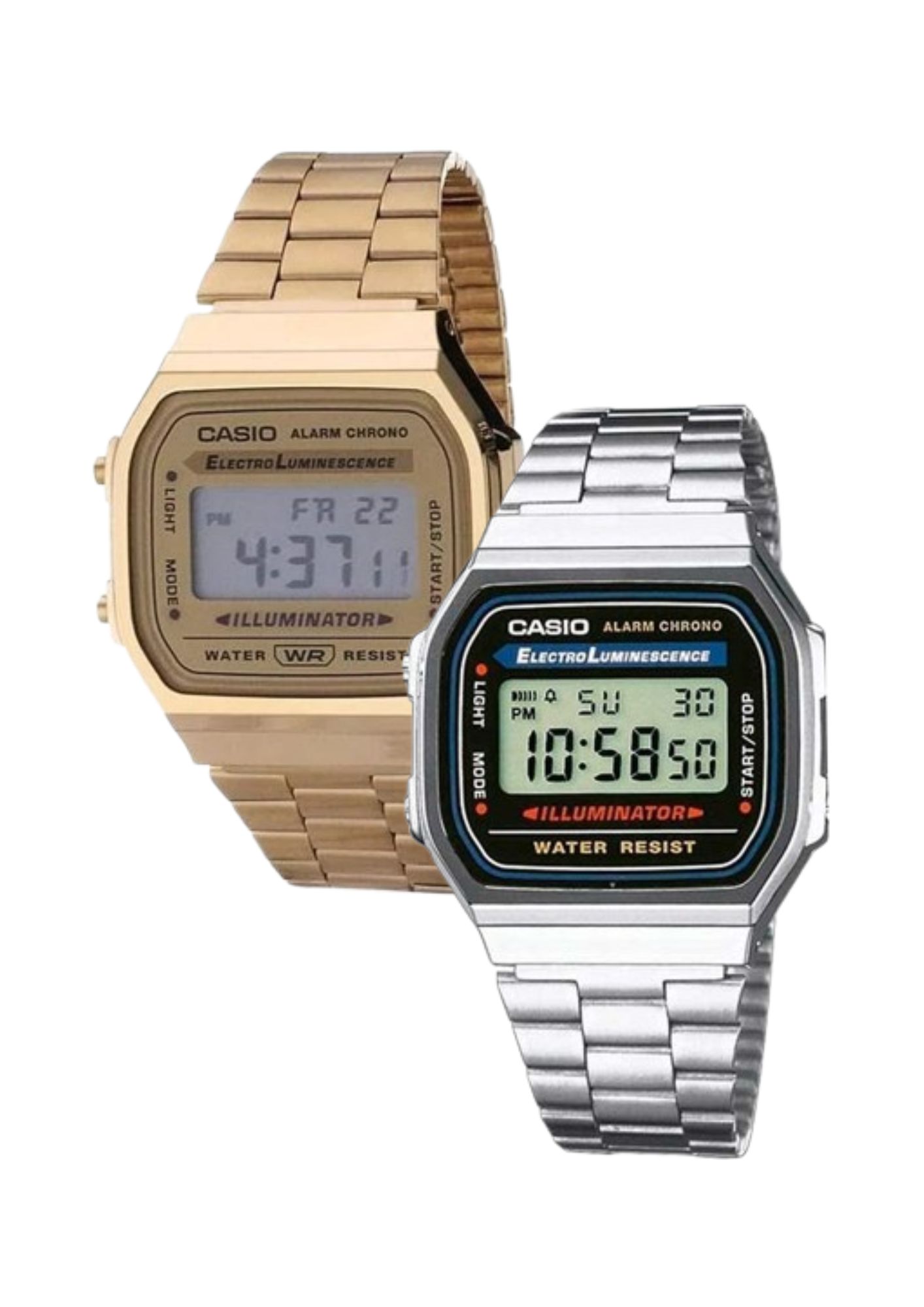 COMBO RELOJ CASIO UNISEX DIGITAL A168WG-9 + A168WA-1W - 1