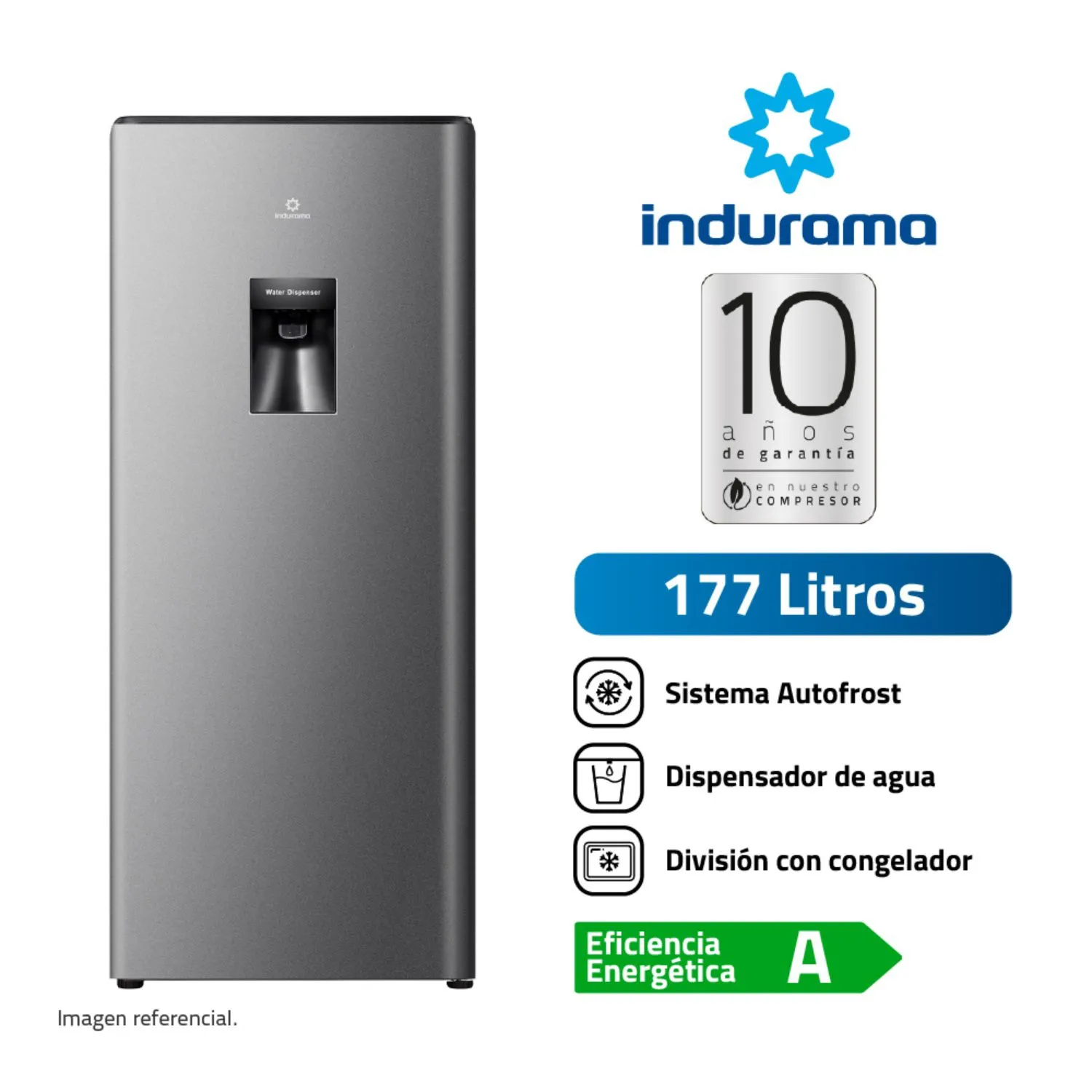 REFRIGERADORA INDURAMA RI-289D 177 LTS - CROMA - 1
