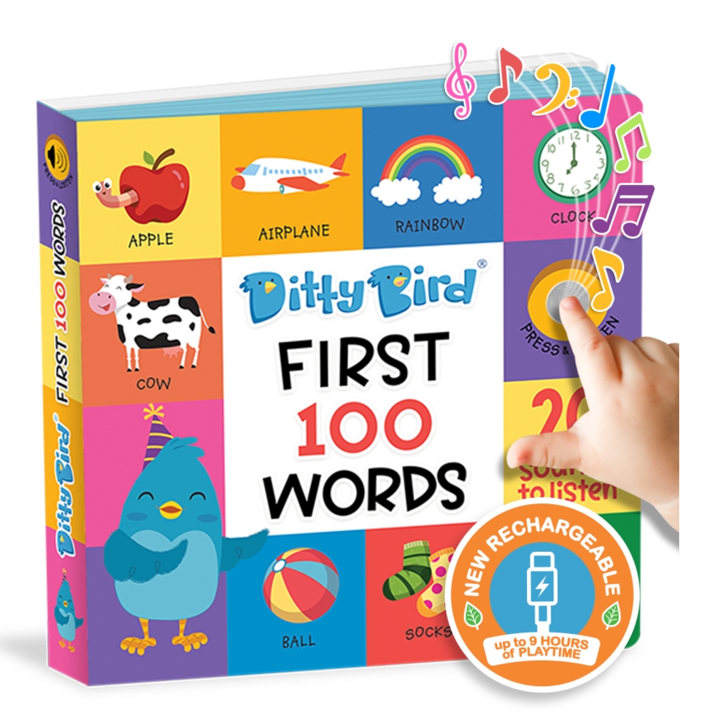 LIBRO INFANTIL MIS PRIMERAS 100 PALABRAS (INGLÉS) MUSICAL DITTY BIRD - 1