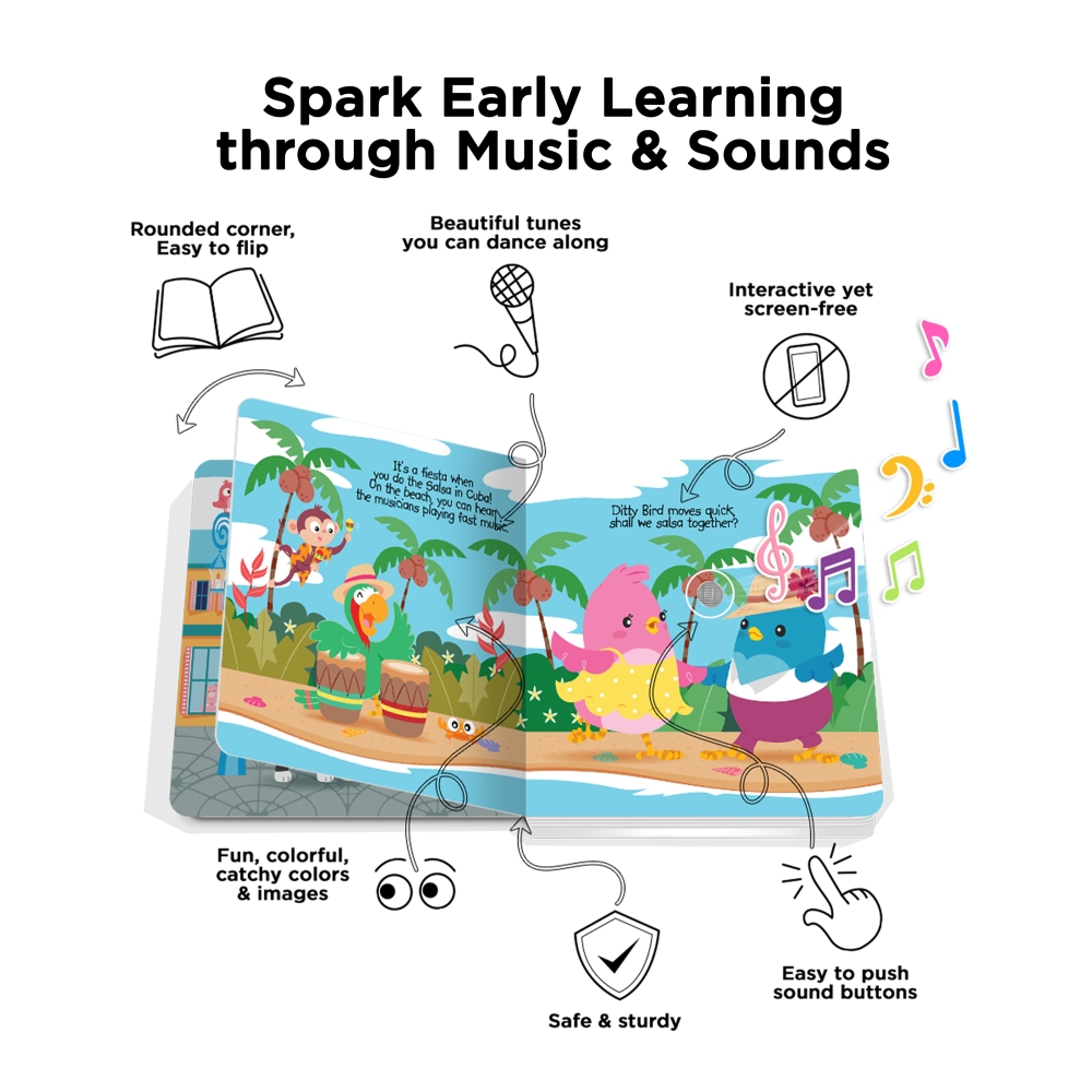 LIBRO INFANTIL MÚSICA PARA BAILAR (INGLÉS) MUSICAL DITTY BIRD - 2