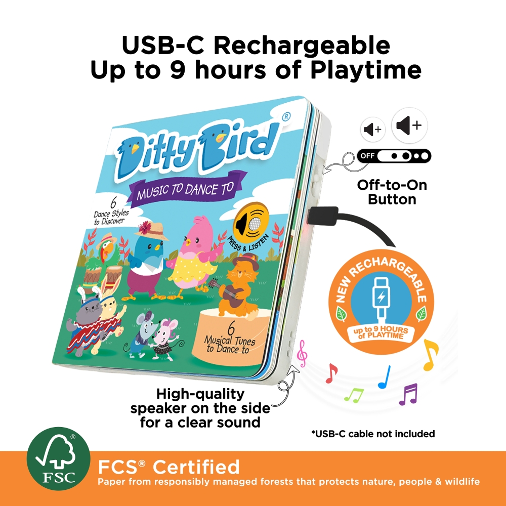 LIBRO INFANTIL MÚSICA PARA BAILAR (INGLÉS) MUSICAL DITTY BIRD - 3