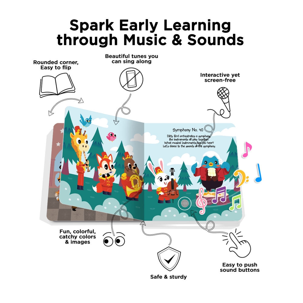 LIBRO INFANTIL MÚSICA CLÁSICA DE MOZART (INGLÉS) MUSICAL DITTY BIRD - 2
