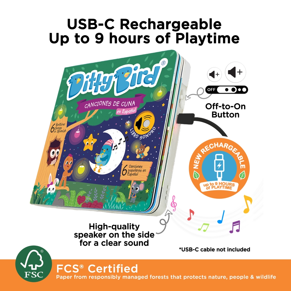 LIBRO INFANTIL CANCIONES DE CUNA (CASTELLANO) MUSICAL DITTY BIRD - 3