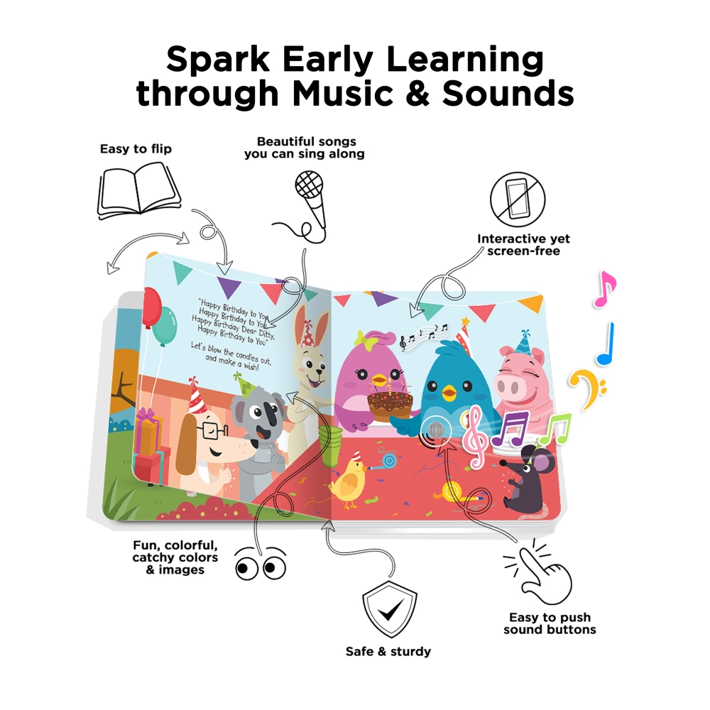LIBRO INFANTIL CANCIONES DE CUMPLEAÑOS (INGLÉS) MUSICAL DITTY BIRD - 2