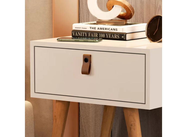 VELADOR PILI JALADOR DE CUERO BLANCO MUEBLES GAUDI - 3