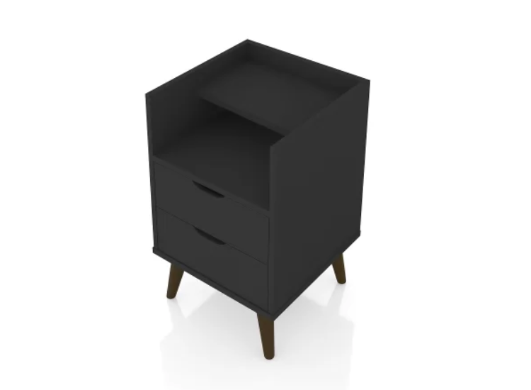 VELADOR CLINI 2 CAJONES NEGRO MUEBLES GAUDI - 4