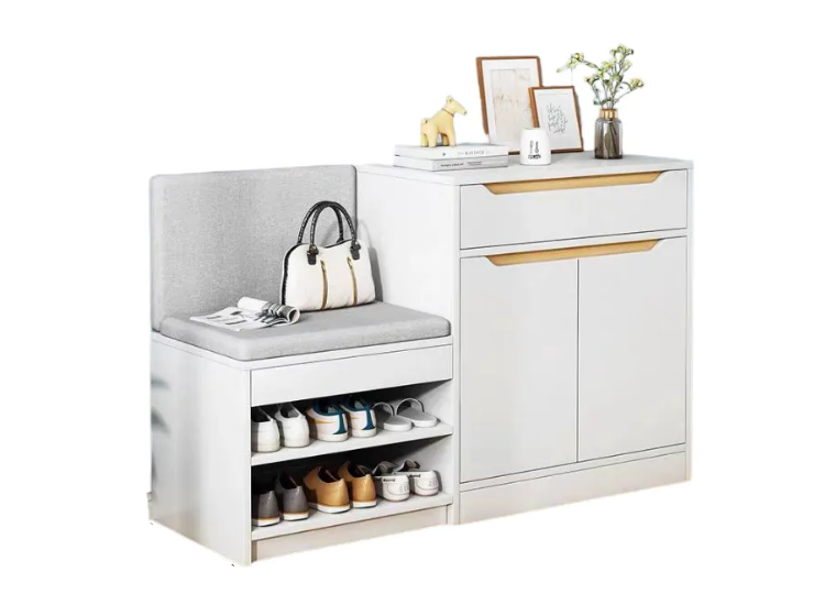 ZAPATERA CON ASIENTO ARILIS 15 PARES BLANCO - MUEBLES GAUDI - 1
