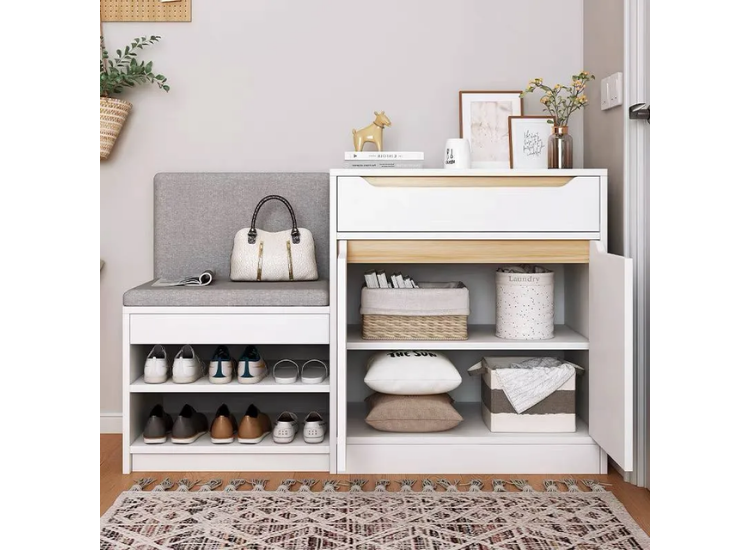 ZAPATERA CON ASIENTO ARILIS 15 PARES BLANCO - MUEBLES GAUDI - 3