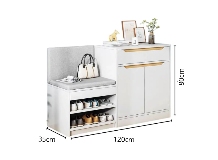 ZAPATERA CON ASIENTO ARILIS 15 PARES BLANCO - MUEBLES GAUDI - 4