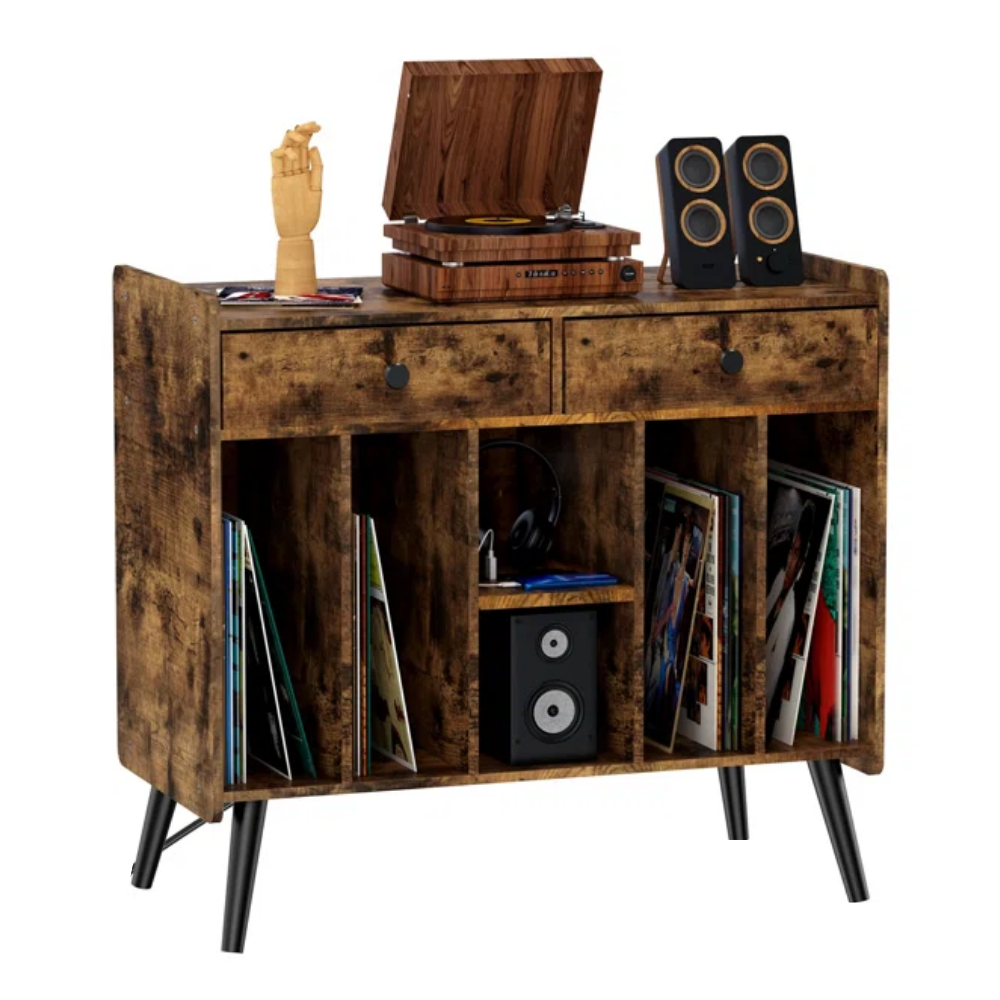 MUEBLE ESTANTE TOCADISCO MIKEL CARAMELO MUEBLES GAUDI - 1