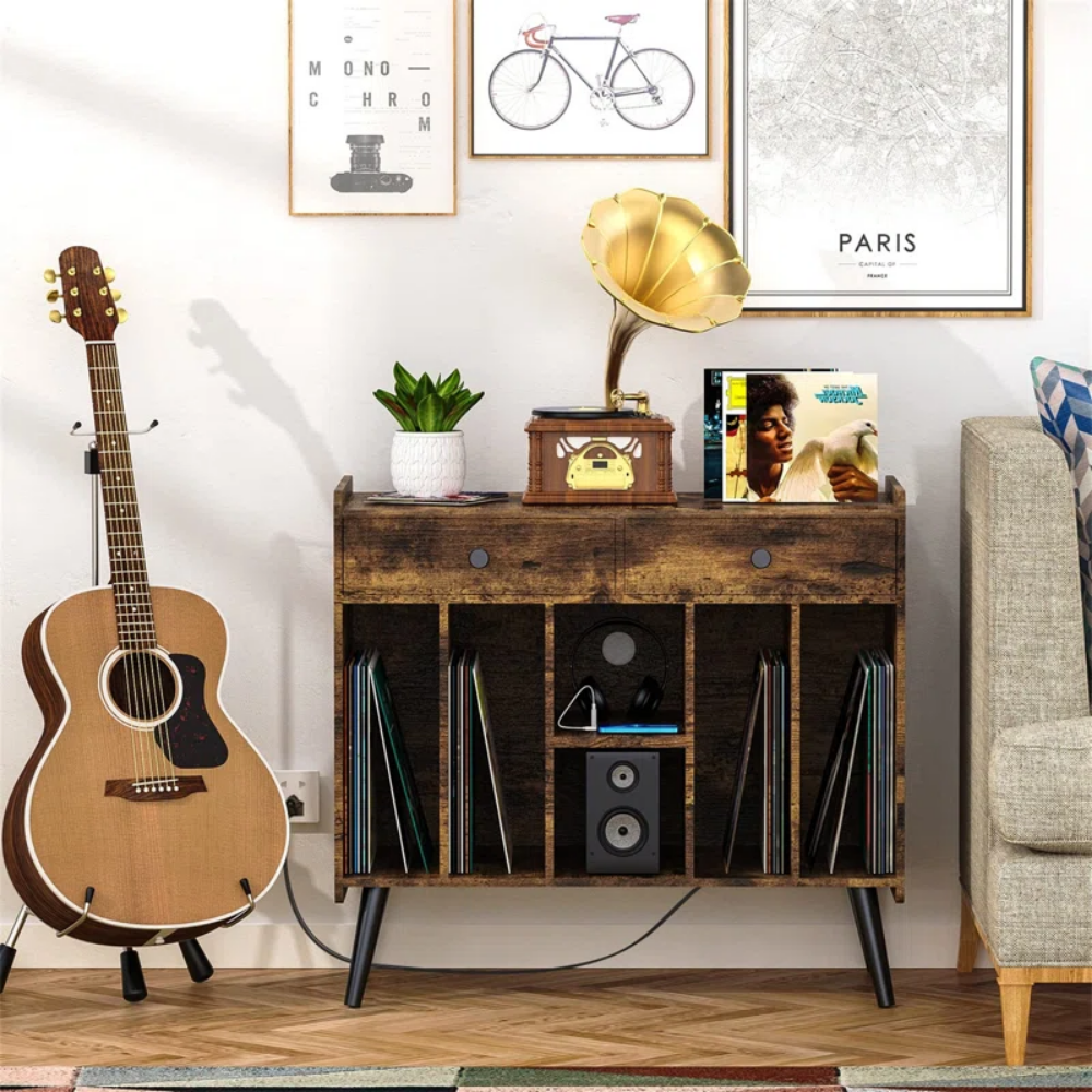 MUEBLE ESTANTE TOCADISCO MIKEL CARAMELO MUEBLES GAUDI - 2