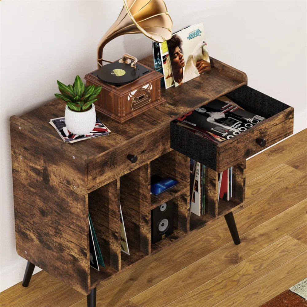 MUEBLE ESTANTE TOCADISCO MIKEL CARAMELO MUEBLES GAUDI - 3