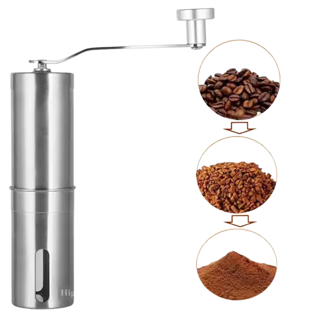 MOLINILLO DE CAFE CUERPO DE ACERO Y CONO DE CERAMICA CAP. 40GR - 1