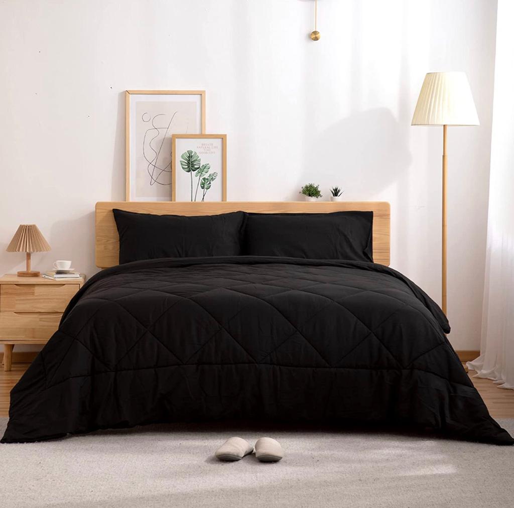 CUBRECAMA TEFI HOME MODERNO 1.5 PLAZAS ALGODÓN LISOS MONOCROMO 250 HILOS - 2