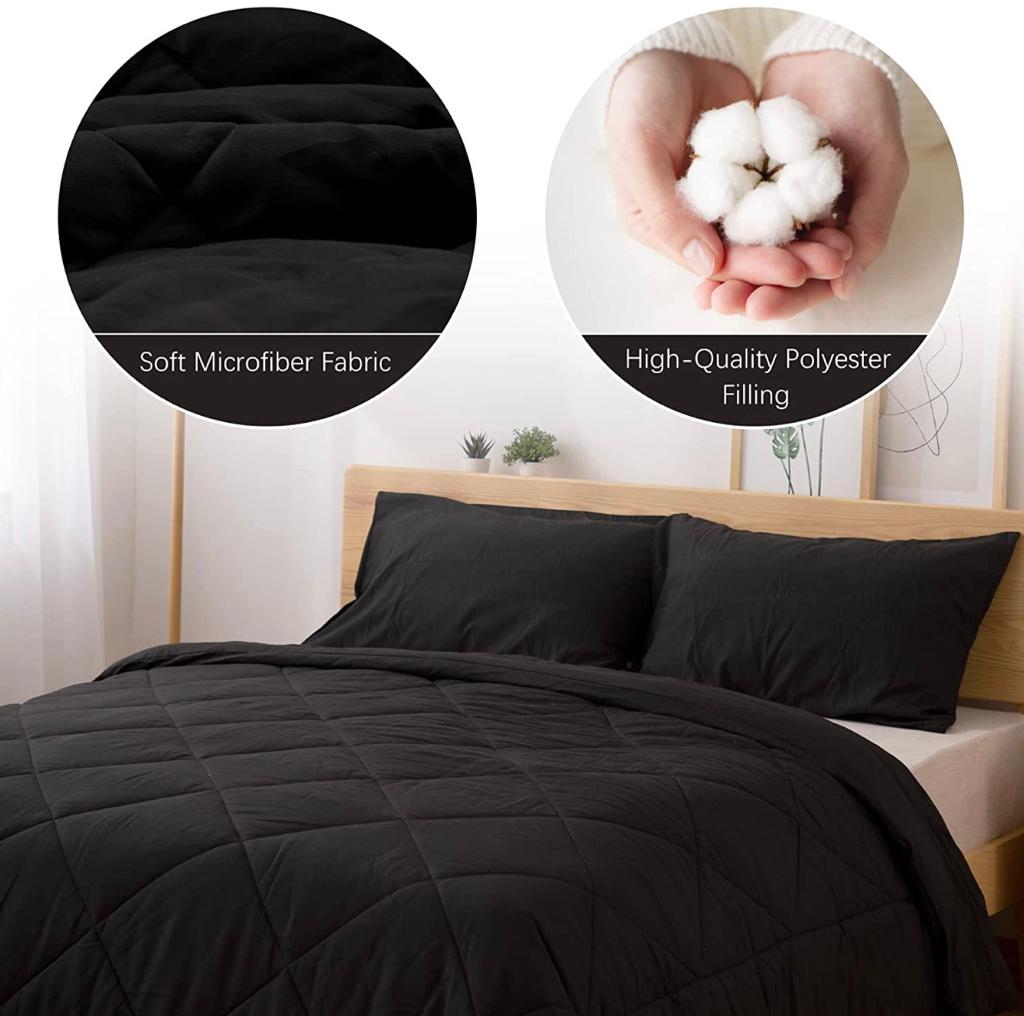 CUBRECAMA TEFI HOME MODERNO 1.5 PLAZAS ALGODÓN LISOS MONOCROMO 250 HILOS - 4