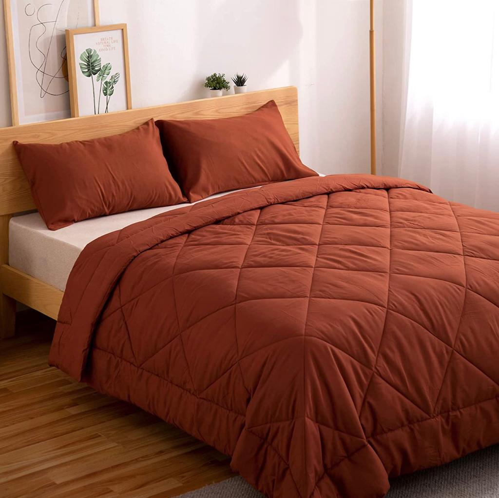 CUBRECAMA TEFI HOME MODERNO KING ALGODÓN LISOS MONOCROMO 250 HILOS - 1