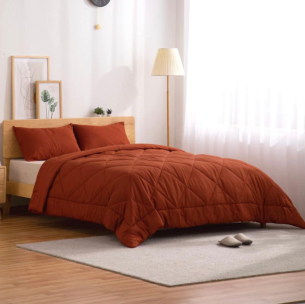 CUBRECAMA TEFI HOME MODERNO KING ALGODÓN LISOS MONOCROMO 250 HILOS - 3