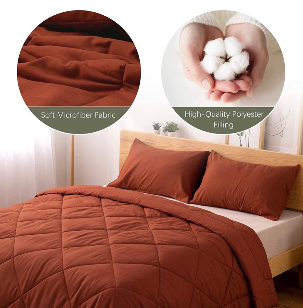 CUBRECAMA TEFI HOME MODERNO KING ALGODÓN LISOS MONOCROMO 250 HILOS - 4