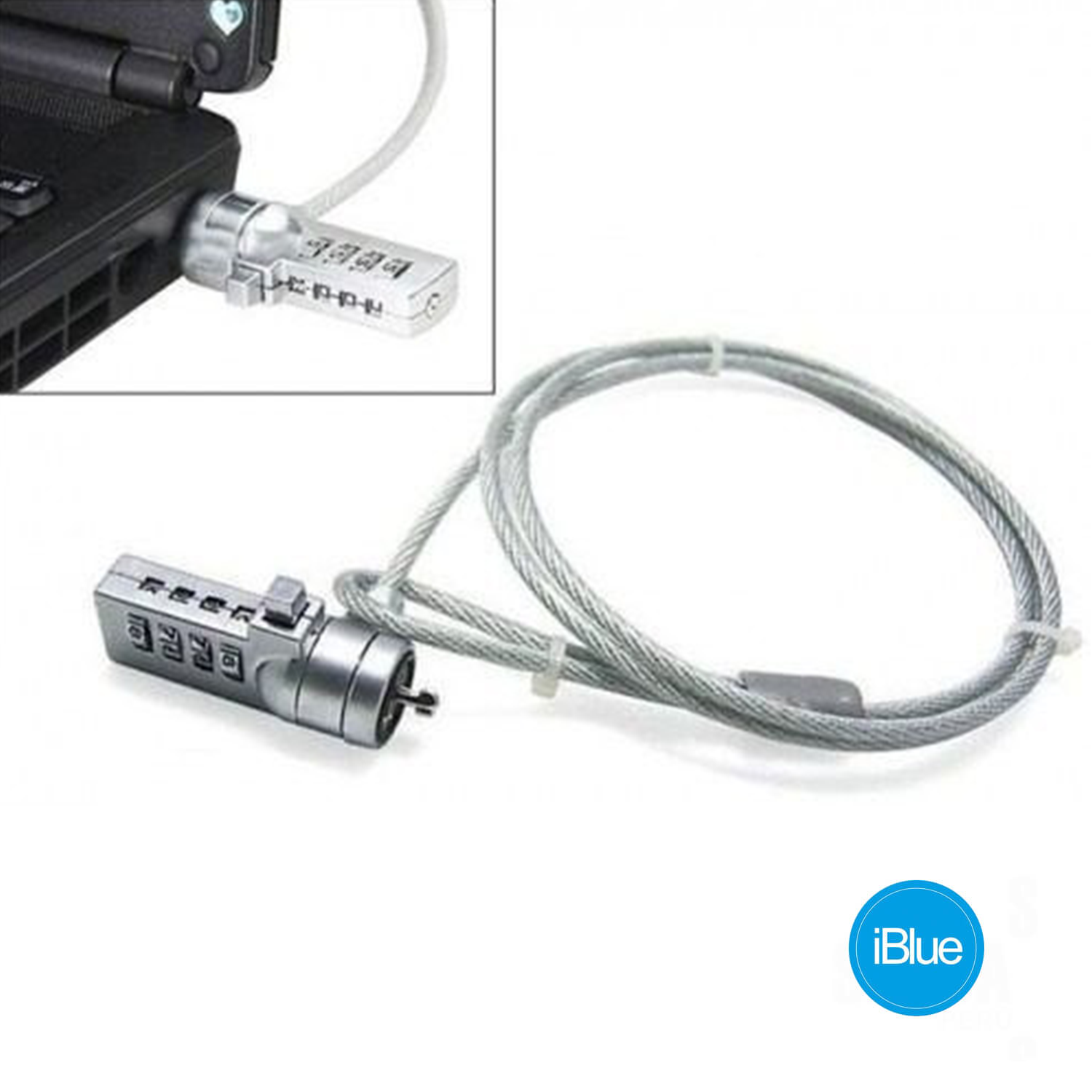 CABLE IBLUE L-03-SL SEGURIDAD P/NOTEBOOK UNIVERSAL 1.8M - 1