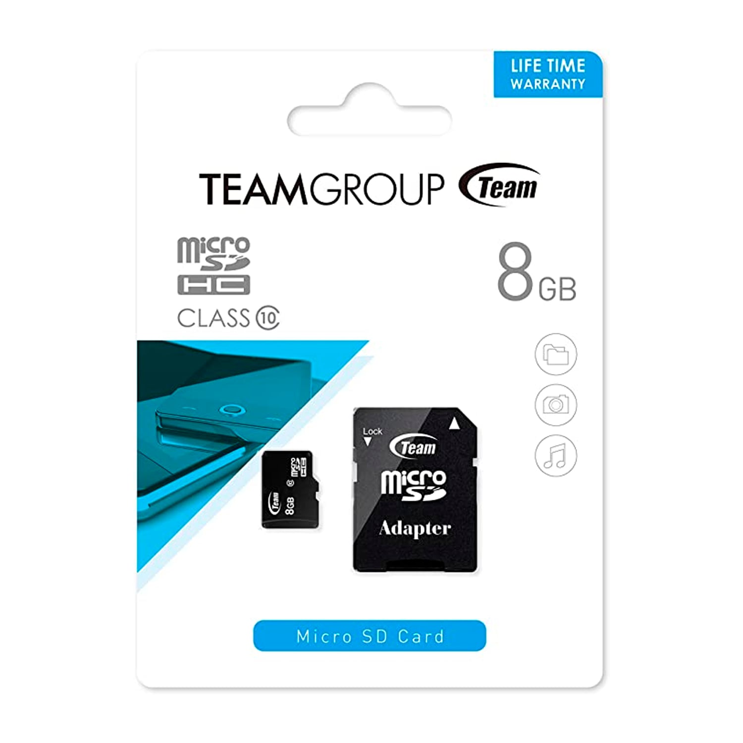 TEAMGROUP MEMORIA MICRO SD 8GB CLASS 10 + ADAPTADOR SD - 1