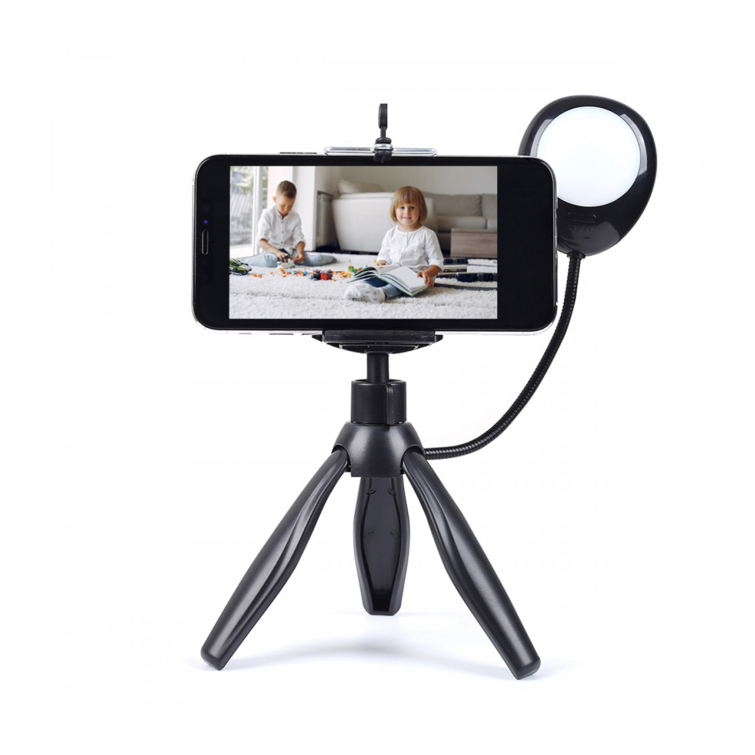 APEXEL TRIPODE APL-JJ21Y PARA SMARTPHONE CON LUZ DE ANILLO NEGRO - 2