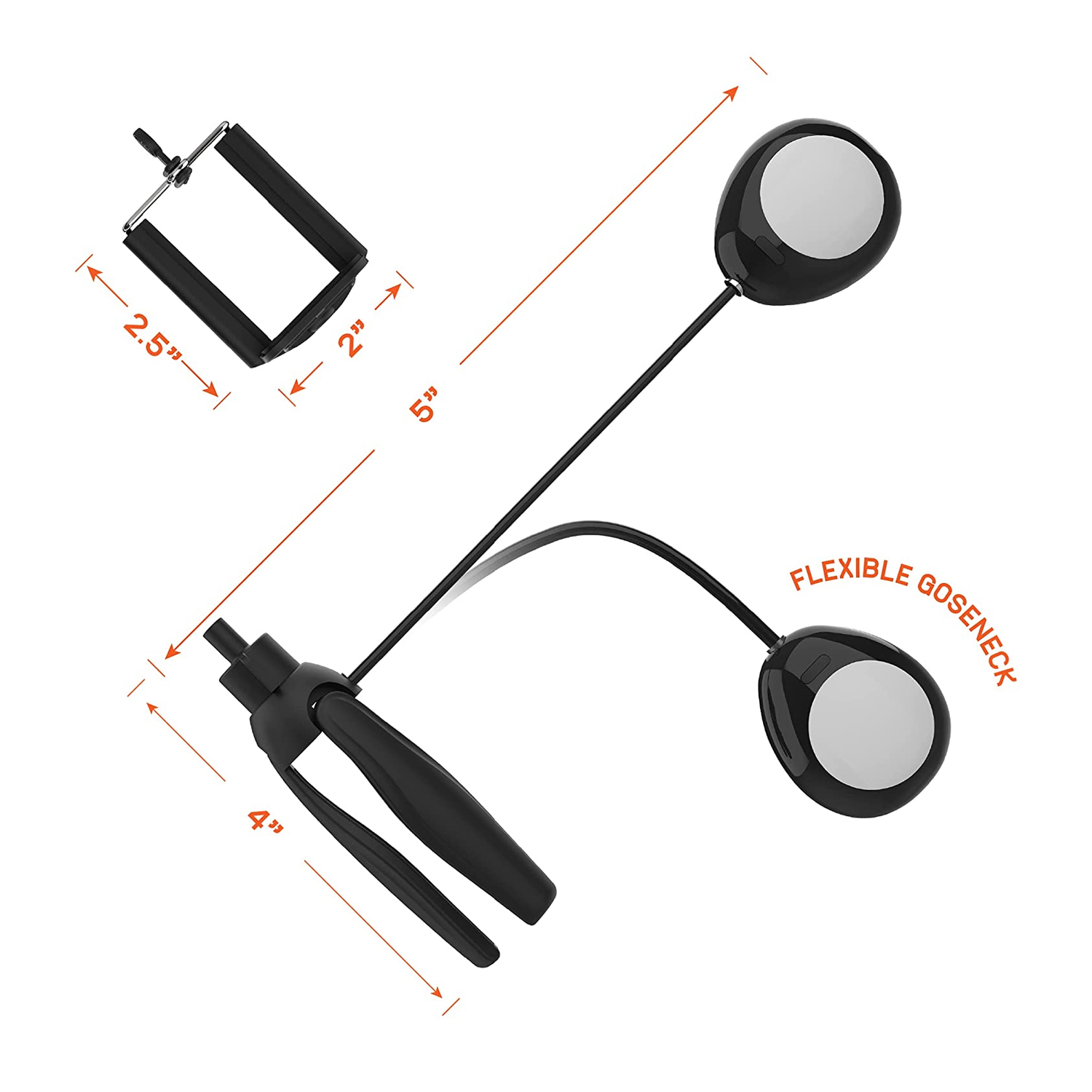 APEXEL TRIPODE APL-JJ21Y PARA SMARTPHONE CON LUZ DE ANILLO NEGRO - 3
