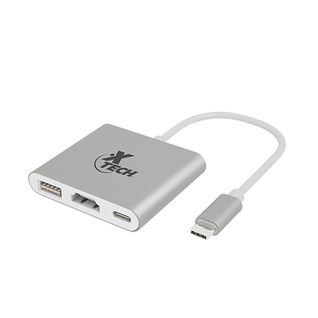 ADAPTADOR XTECH XTC-565 MULTIPUERTO 3 EN 1 USB TIPO C HEMBRA A MACHO - 2