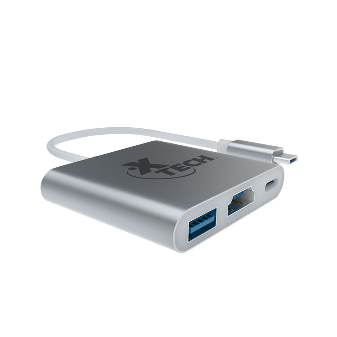 ADAPTADOR XTECH XTC-565 MULTIPUERTO 3 EN 1 USB TIPO C HEMBRA A MACHO - 3