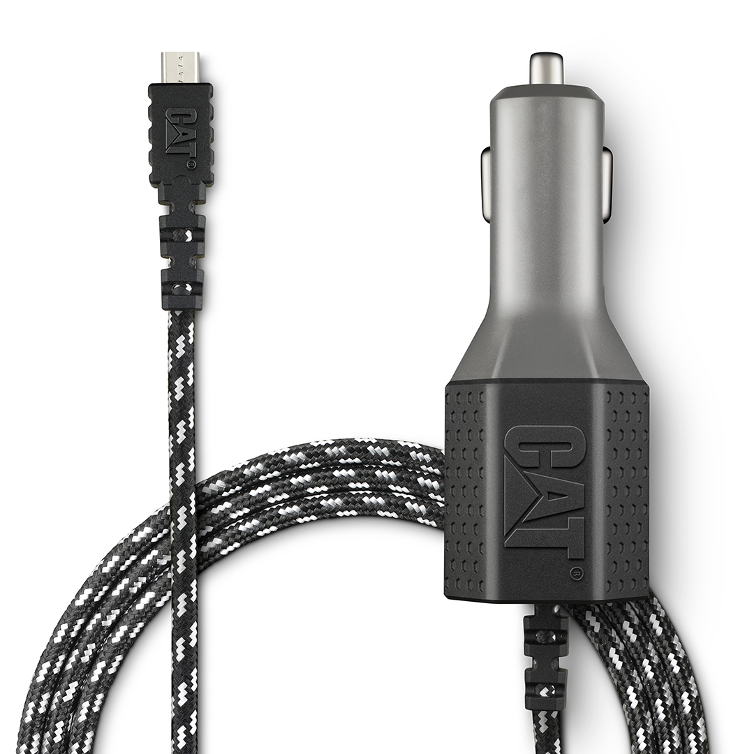 CAT CARGADOR DE AUTO RESISTENTE CON CABLE USB-MICRO USB 4.8A 2 PUERTO - 2