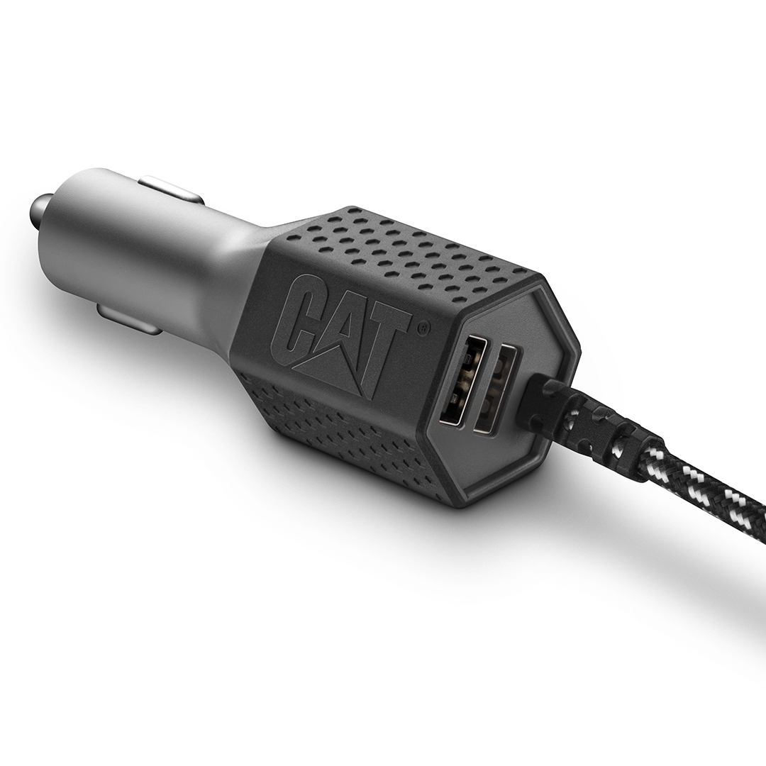 CAT CARGADOR DE AUTO RESISTENTE CON CABLE USB-MICRO USB 4.8A 2 PUERTO - 3