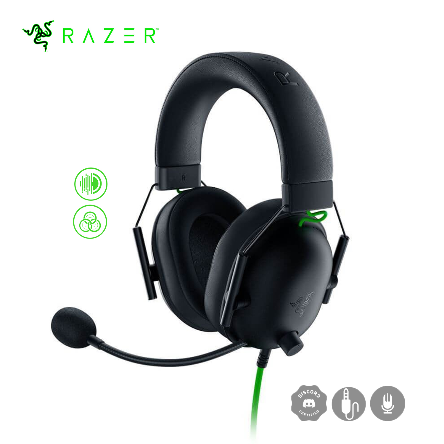 AUDÍFONOS RAZER OVER-EAR RZ04-03240100-R3U1 BLACKSHARK V2 X SONIDO 7.1 MICRÓFONO CARDIOIDE 3.5MM NEGRO - 1