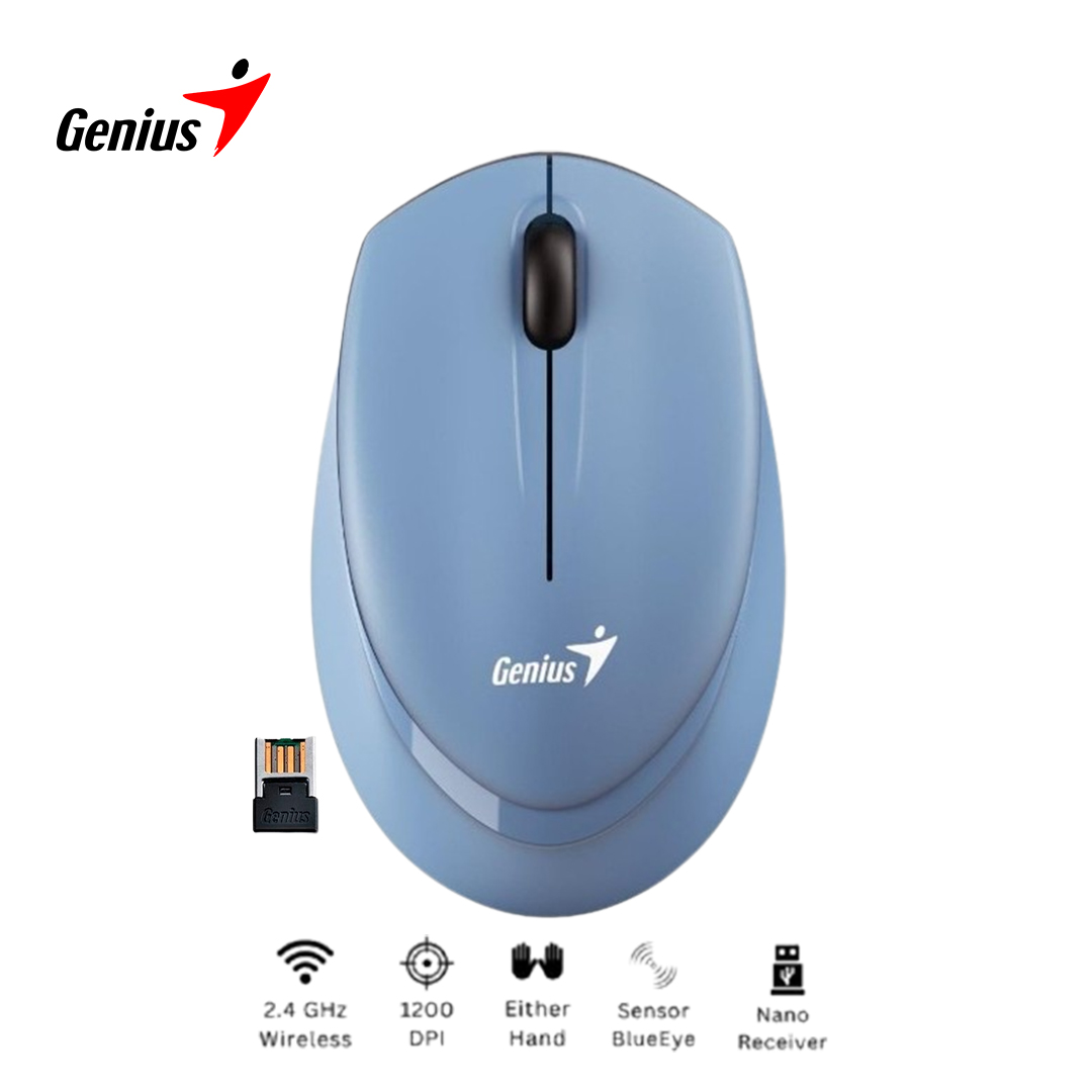 GENIUS MOUSE INALAMBRICO NX-7009 BLUEEYE 1200 DPI AZUL GRIS - 1
