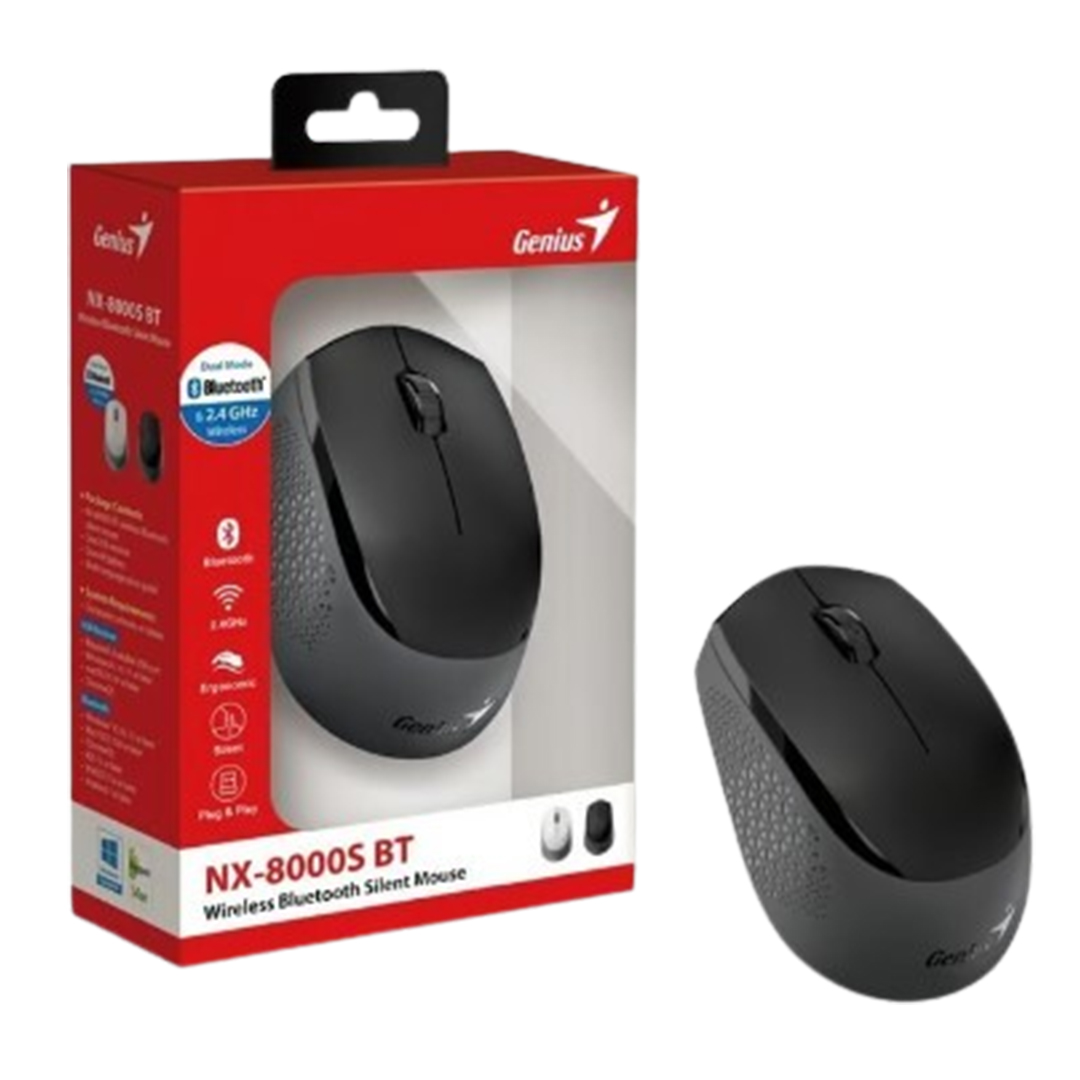 GENIUS MOUSE SILENCIOSO NX-8000S BLUETOOTH RECEPTOR USB 24GHZ NEGRO - 4