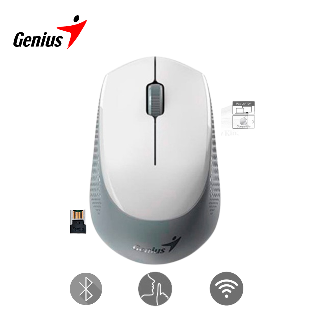 GENIUS MOUSE SILENCIOSO NX-8000S BLUETOOTH RECEPTOR USB 24GHZ BLANCO - 1