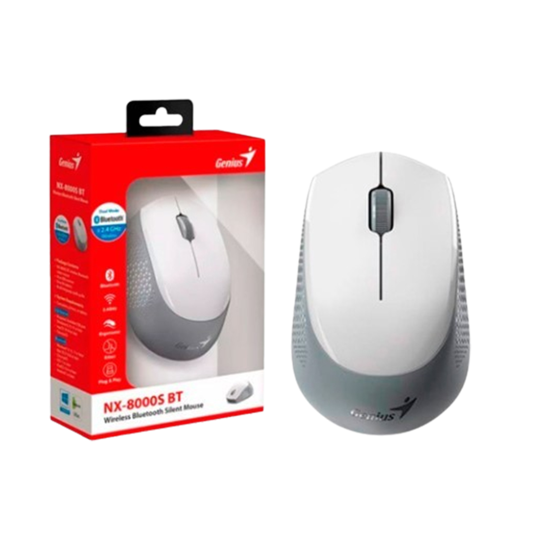 GENIUS MOUSE SILENCIOSO NX-8000S BLUETOOTH RECEPTOR USB 24GHZ BLANCO - 4