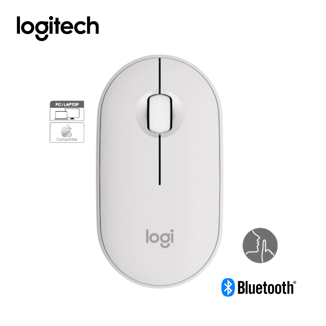 LOGITECH MOUSE BLUETOOTH PEBBLE 2 M350S SILENT TOUCH 4000DPI BLANCO - 1