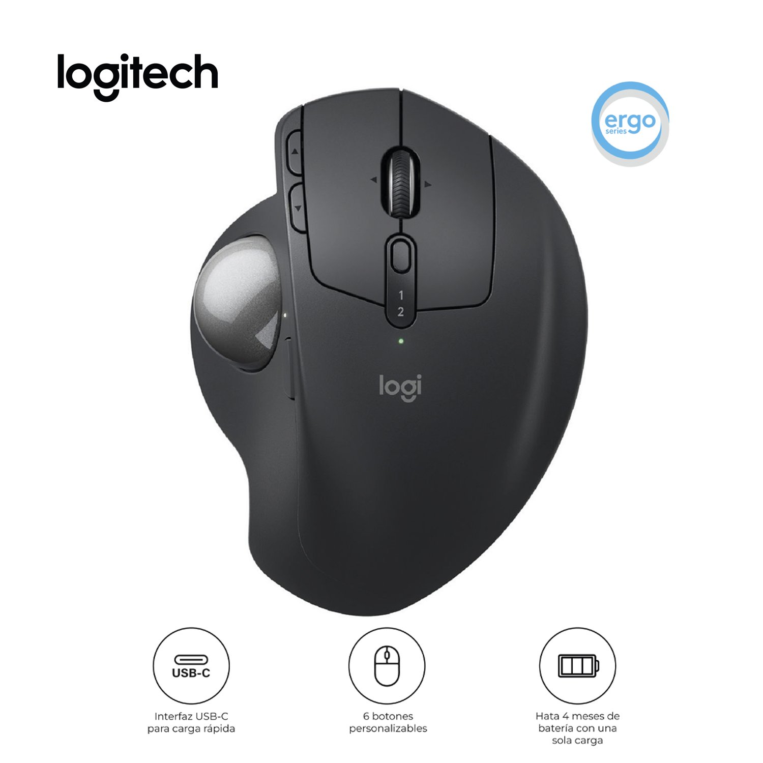 LOGITECH MOUSE MX ERGO S ADVANCED TRACKBALL WIRELESS BOLT  BLUETOOTH - 1