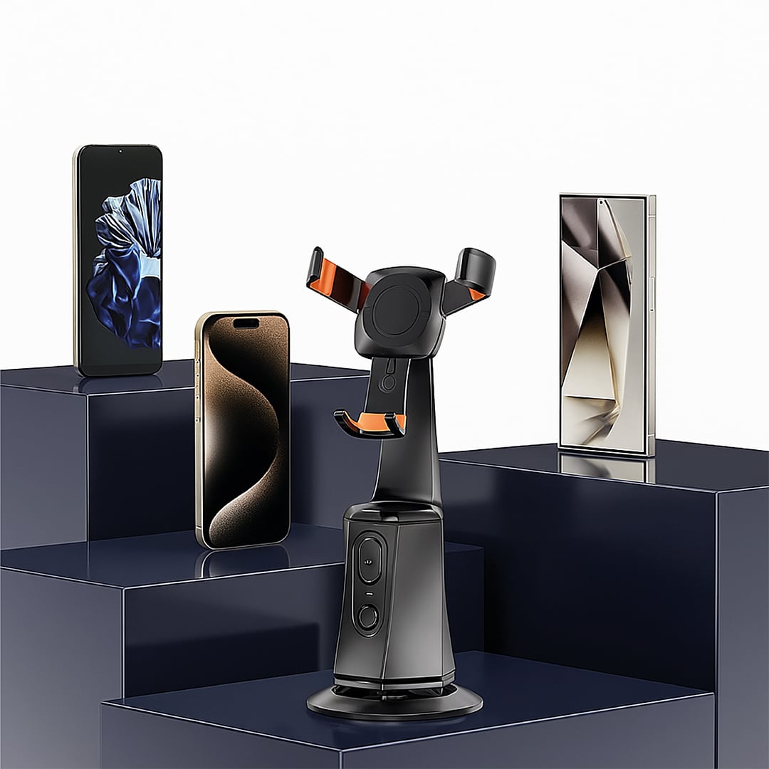 SOPORTE CELULAR GIMBAL S1 CON SEGUIMIENTO FACIAL AUTOMATICO GIRO 360° LED-HX1504 - 6