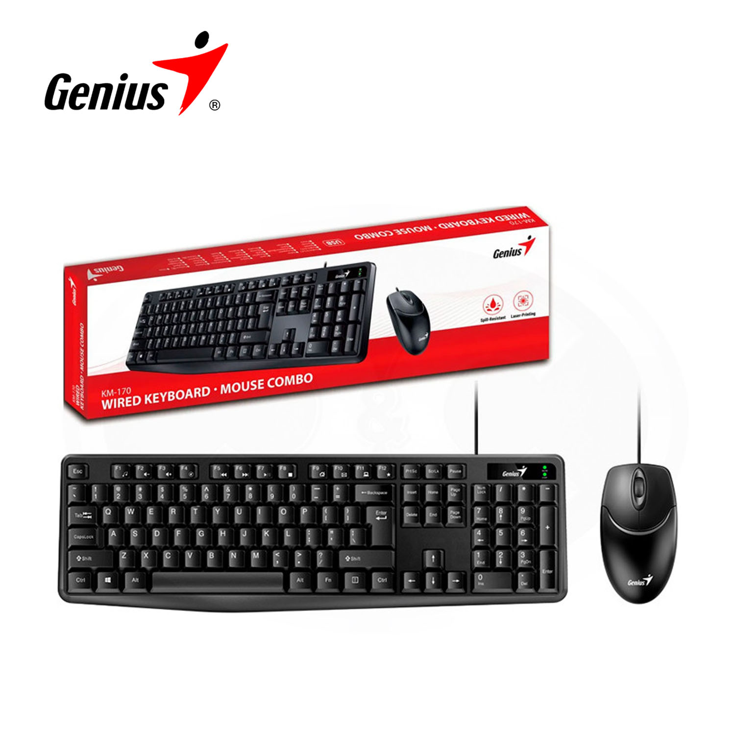 GENIUS KIT TECLADO Y MOUSE KM-170 USB ESPAÑOL NEGRO - 2