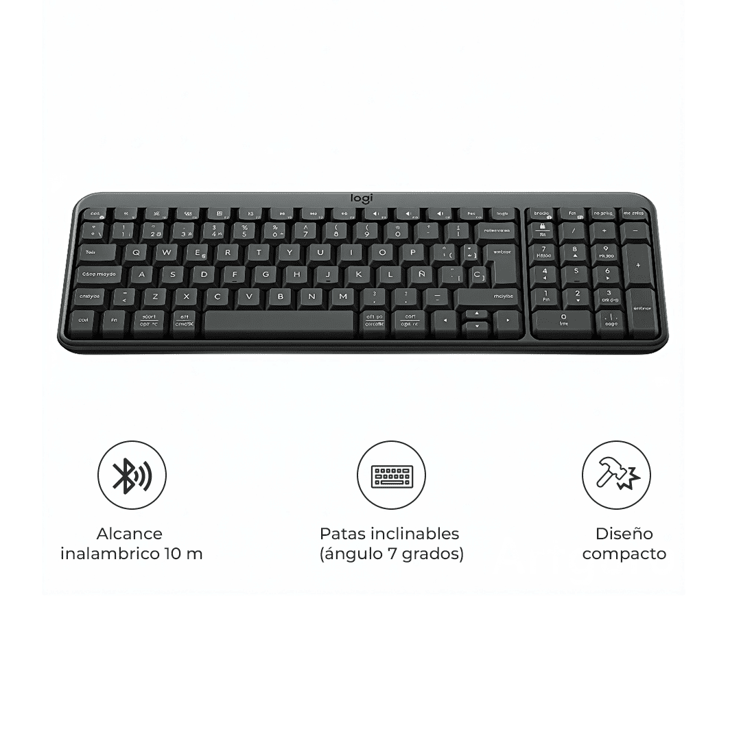 LOGITECH TECLADO K250 INALÁMBRICO COMPACTO BLUETOOTH NEGRO - 2