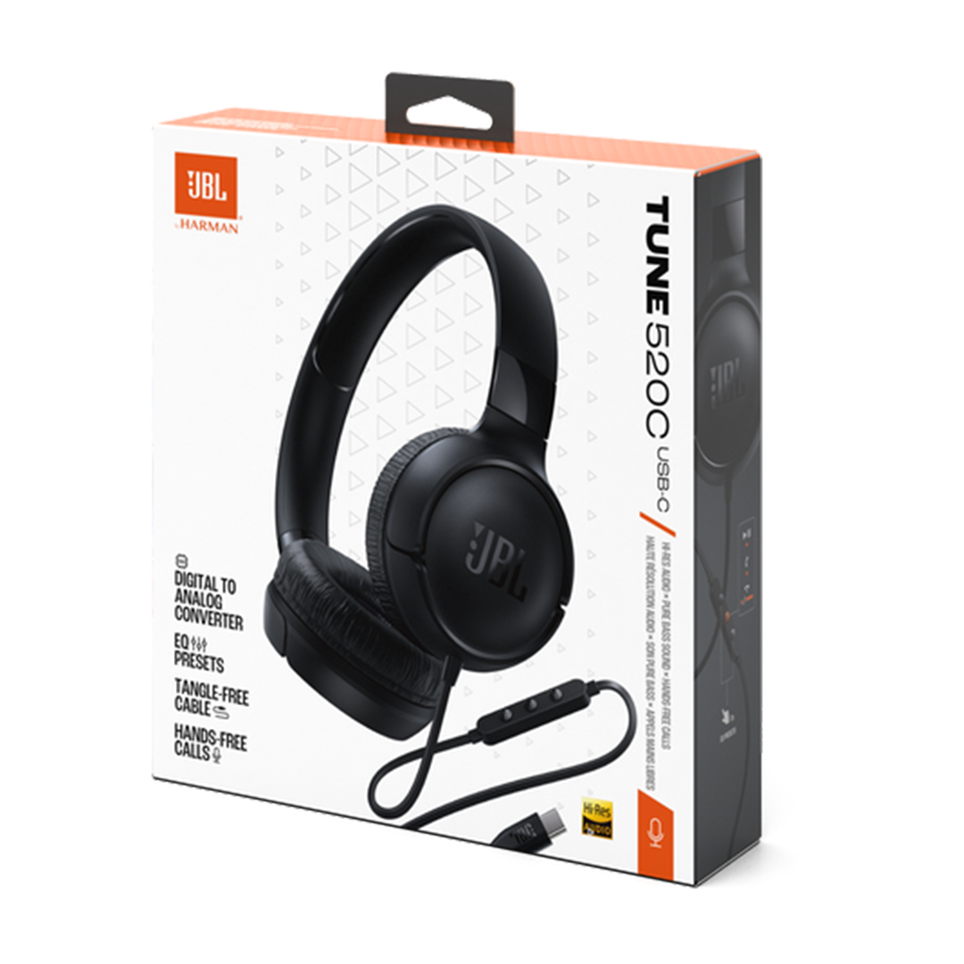 JBL AUDÍFONO TUNE 520C USB-C ON-EAR PURE BASS NEGRO - 8