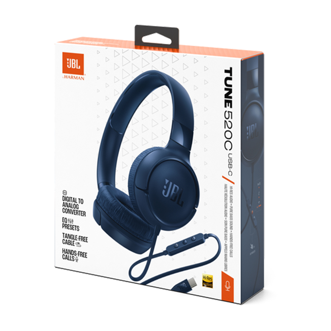 JBL AUDÍFONO TUNE 520C USB-C ON-EAR PURE BASS AZUL - 8