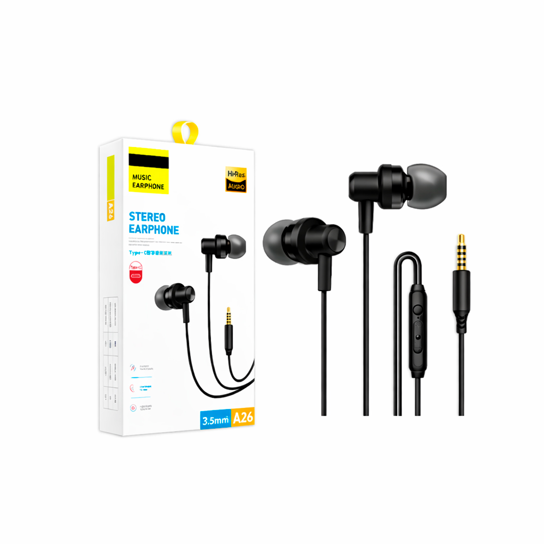 AUDÍFONOS NPHE-06 JACK 3.5MM STEREO NEGRO - 2